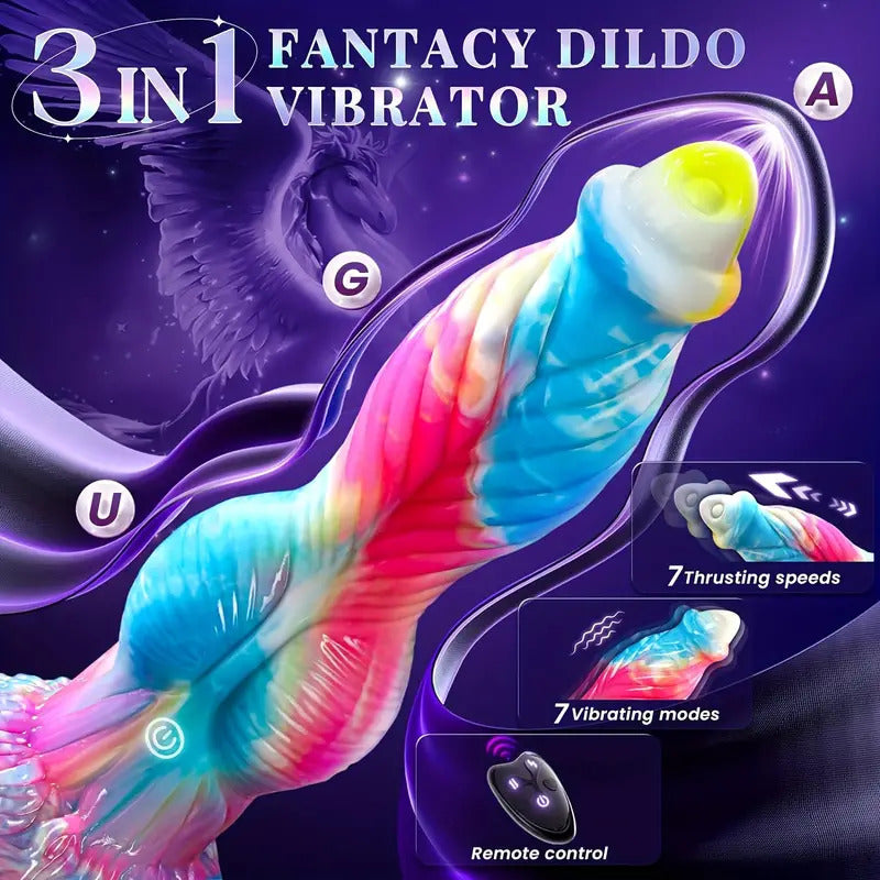 Horse Suction Dildo Women Sex Toy Dragon Thrusting Vibrator